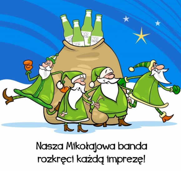 Mikołajkowy tour imprezowy z Cydrem Lubelskim BIZNES, Kultura - Sześciu specjalnie przeszkolonych i wyselekcjonowanych Mikołajów, zrywa w tym roku z tradycyjną czerwienią zarezerwowaną dla innego napoju i… przechodzi na cydrową stronę mocy! W sobotę, 6 grudnia, równo o północy pojawią się w wybranych klubach w całej Polsce.