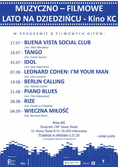 MUZYCZNO-FILMOWE LATO NA DZIEDZIŃCU BIZNES, Kultura - Już w najbliższą niedzielę (17.07.) na dziedzińcu Centrum Bankowo-Finansowego „Nowy Świat” w Warszawie rozpocznie się przegląd filmowy „MUZYCZNO-FILMOWE LATO NA DZIEDZIŃCU”.