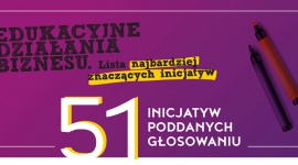 51 edukacyjnych działań biznesu poddanych głosowaniu internautów BIZNES, Edukacja - Do pierwszego w Polsce zestawienia „Edukacyjne działania biznesu. Lista najbardziej znaczących inicjatyw” kapituła ekspertów wybrała 51 inicjatyw, które do 13 listopada biorą udział w głosowaniu internautów.