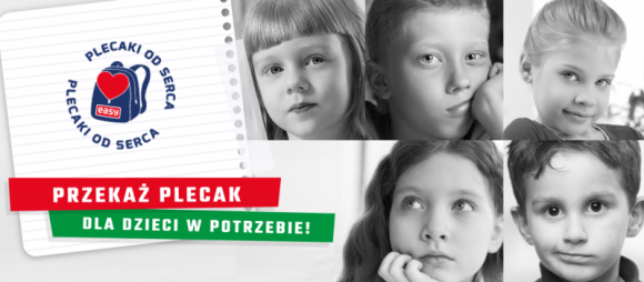 Ruszają szkolne zbiórki plecaków dla potrzebujących dzieci BIZNES, Edukacja - Już kilkadziesiąt podmiotów zgłosiło się do udziału w kampanii społecznej EASY Plecaki od serca. Cel akcji jest bardzo szczytny - zbiórka plecaków na cele charytatywne. Końcówka roku szkolnego to idealny czas, by przekazać swój plecak dla potrzebujących.